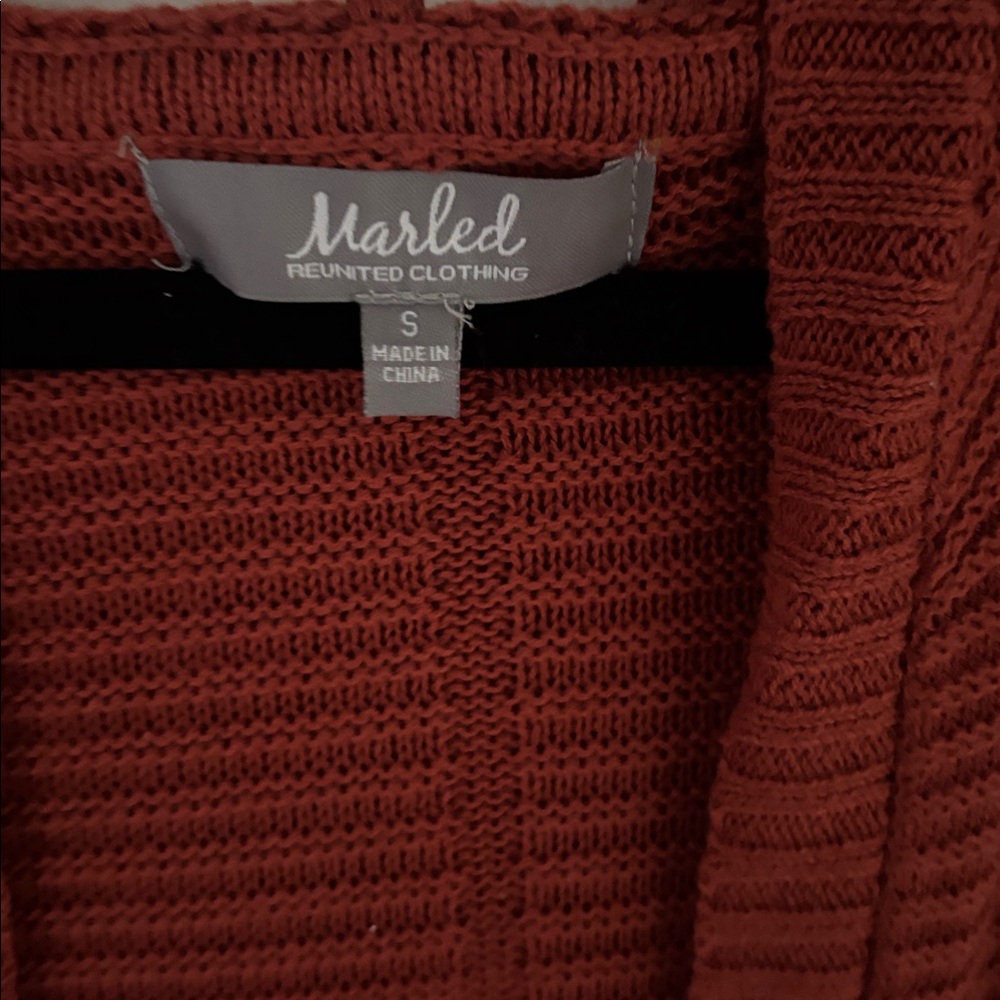Rust Open Front Cardigan - Picture 2 of 4